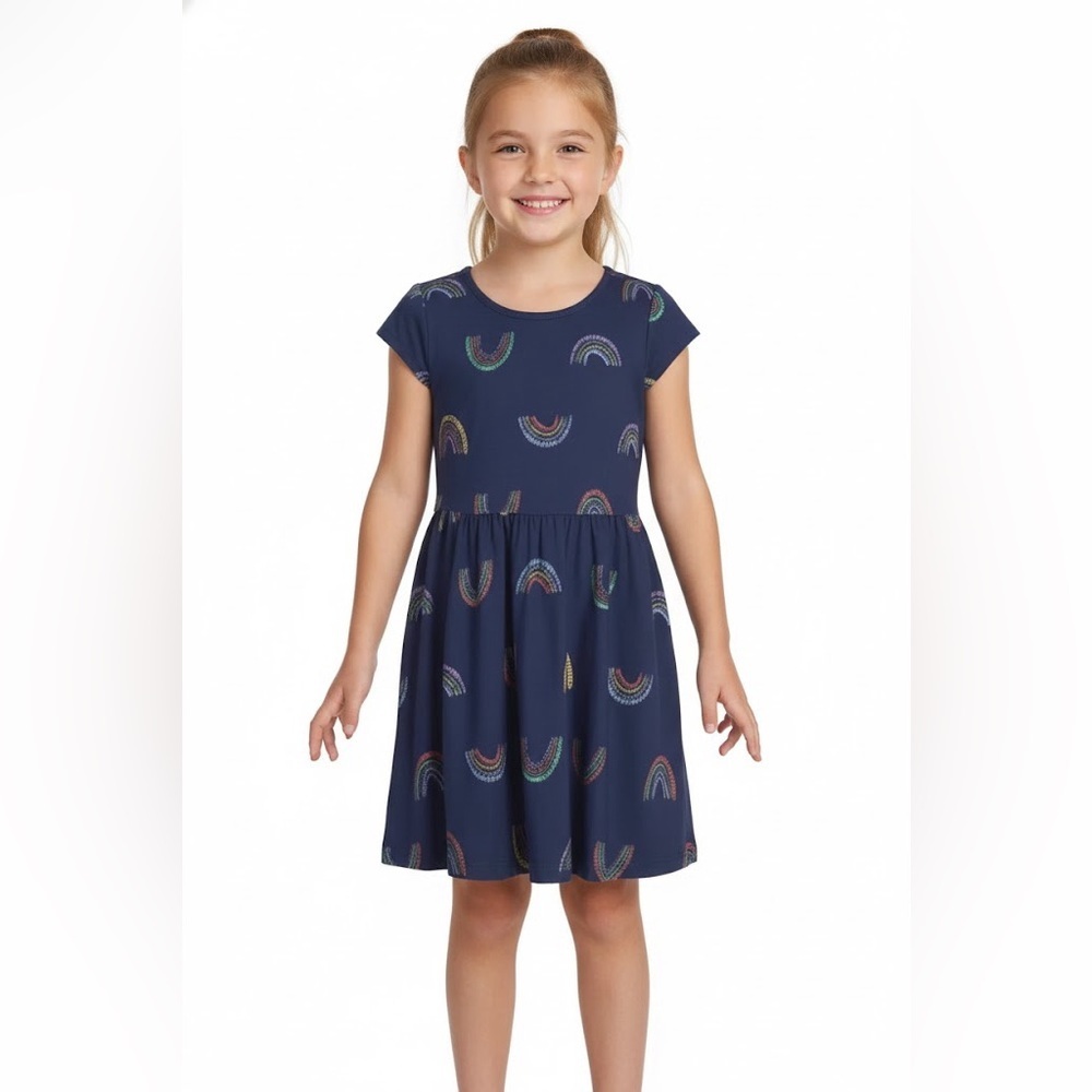 Epic Threads Navy Dress with Rainbow Accents
